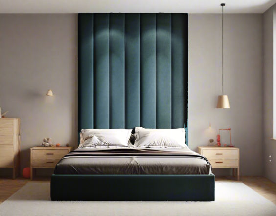 Vertical Panel Design Fabric Wall Mounted Headboard & Build your Bed Base