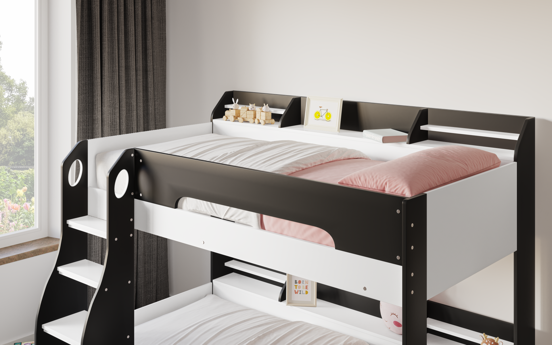 Flick Grey Bunk Bed with Storage