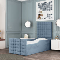 Small Cubic Headboard Safety Side Rail Sleigh Bed & Footend