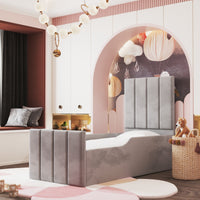 4 Panel Headboard Safety Side Rail Sleigh Bed & Footend