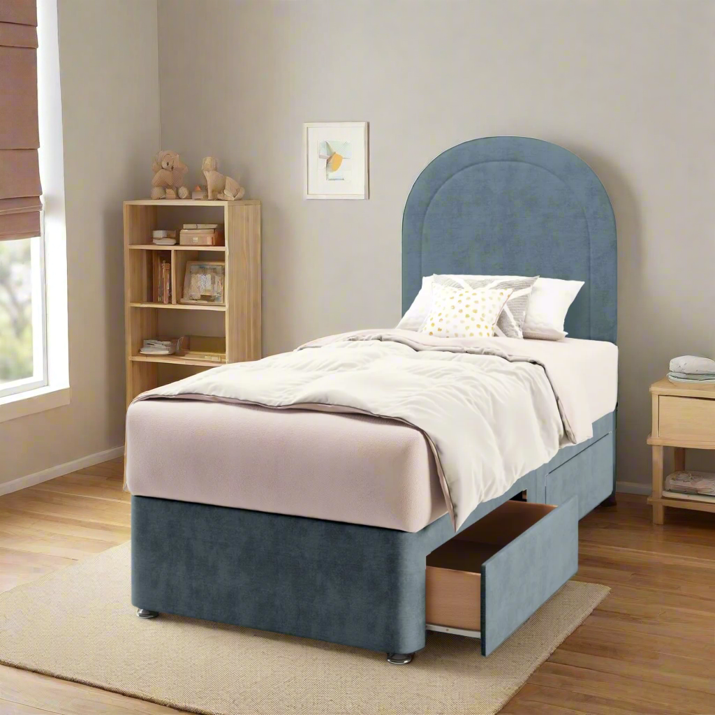Arched Border Low Headboard Divan Bed