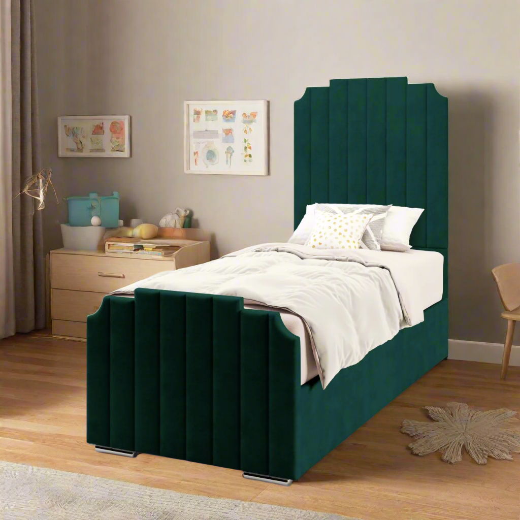 Art Deco Ottoman Storage Side Lift Bed & Footend