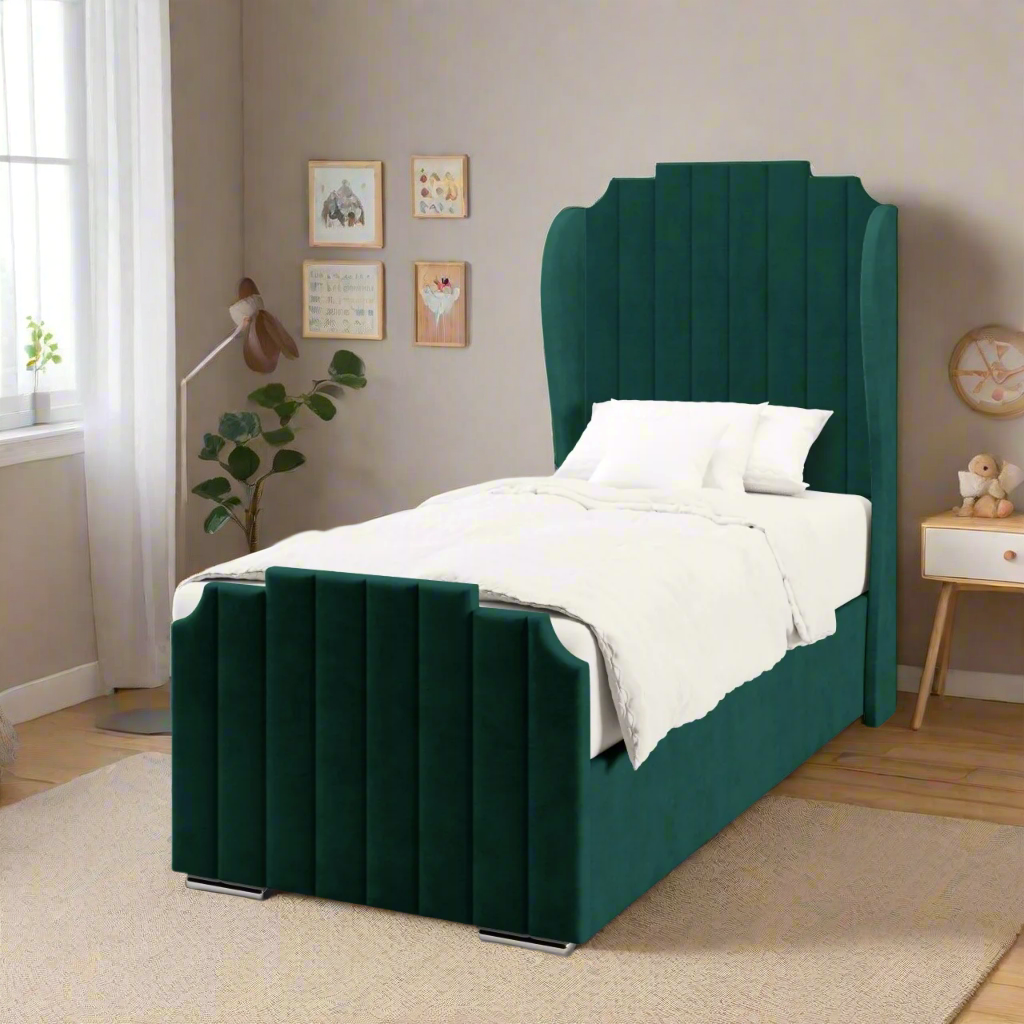 Art Deco Ottoman Storage Side Lift Bed & Footend