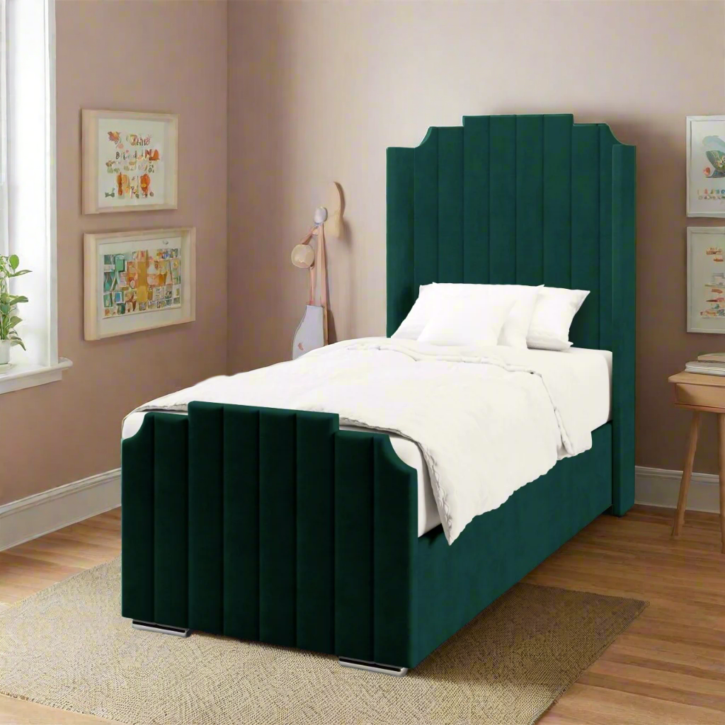 Art Deco Ottoman Storage Side Lift Bed & Footend