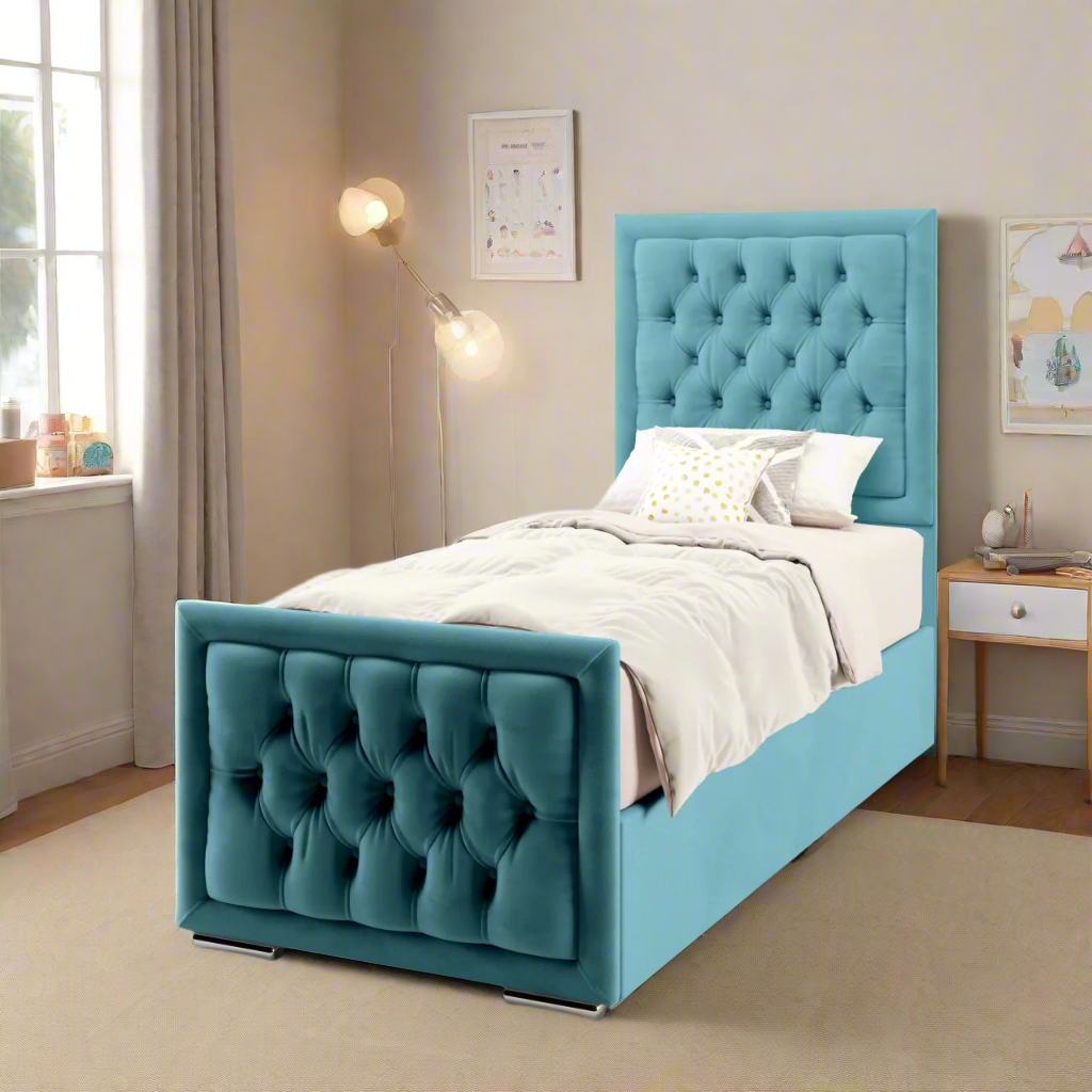 Chesterfield Border Ottoman Storage Side Lift Bed & Footend