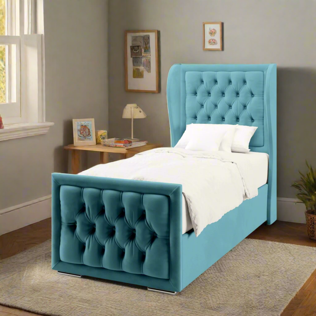 Chesterfield Border Ottoman Storage Side Lift Bed & Footend