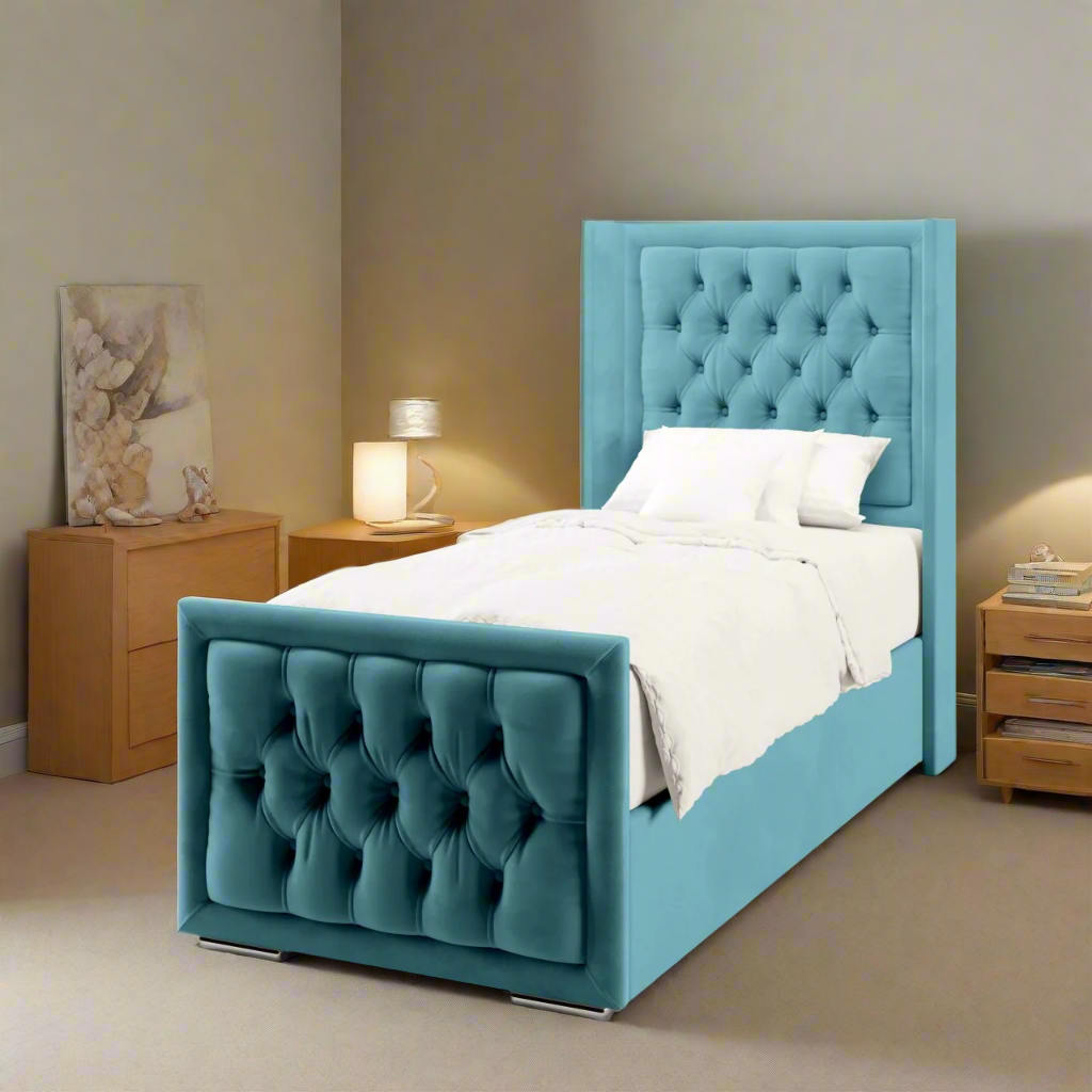 Chesterfield Border Ottoman Storage Side Lift Bed & Footend
