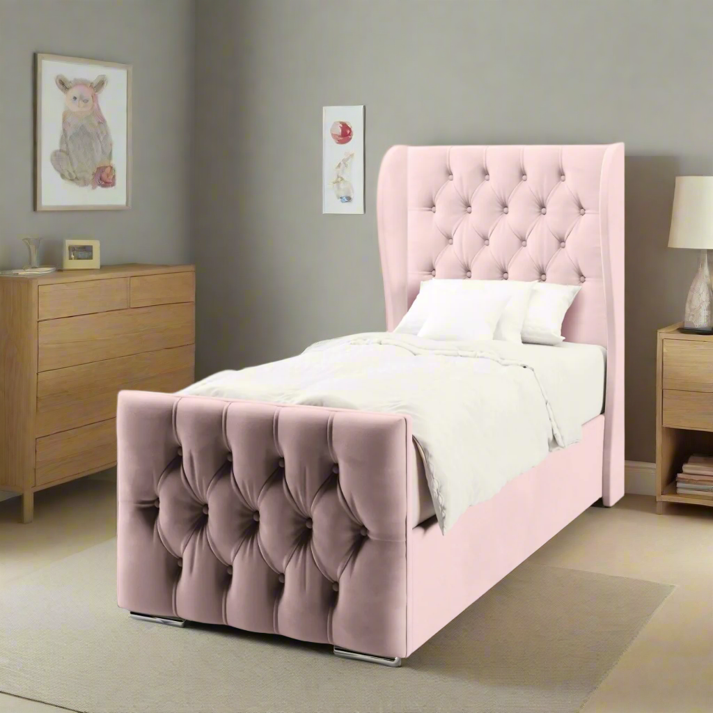 Chesterfield Ottoman Storage Side Lift Bed & Footend