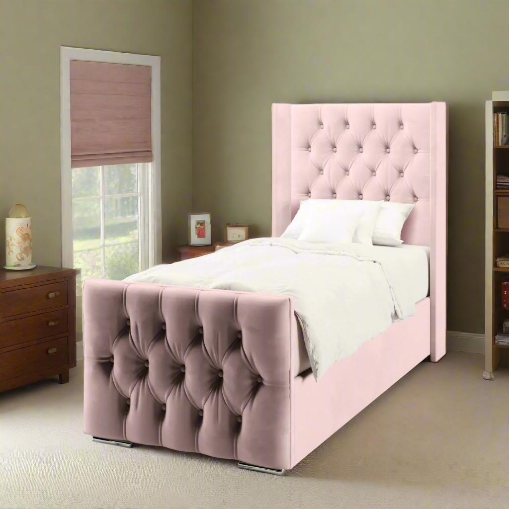 Chesterfield Ottoman Storage Side Lift Bed & Footend