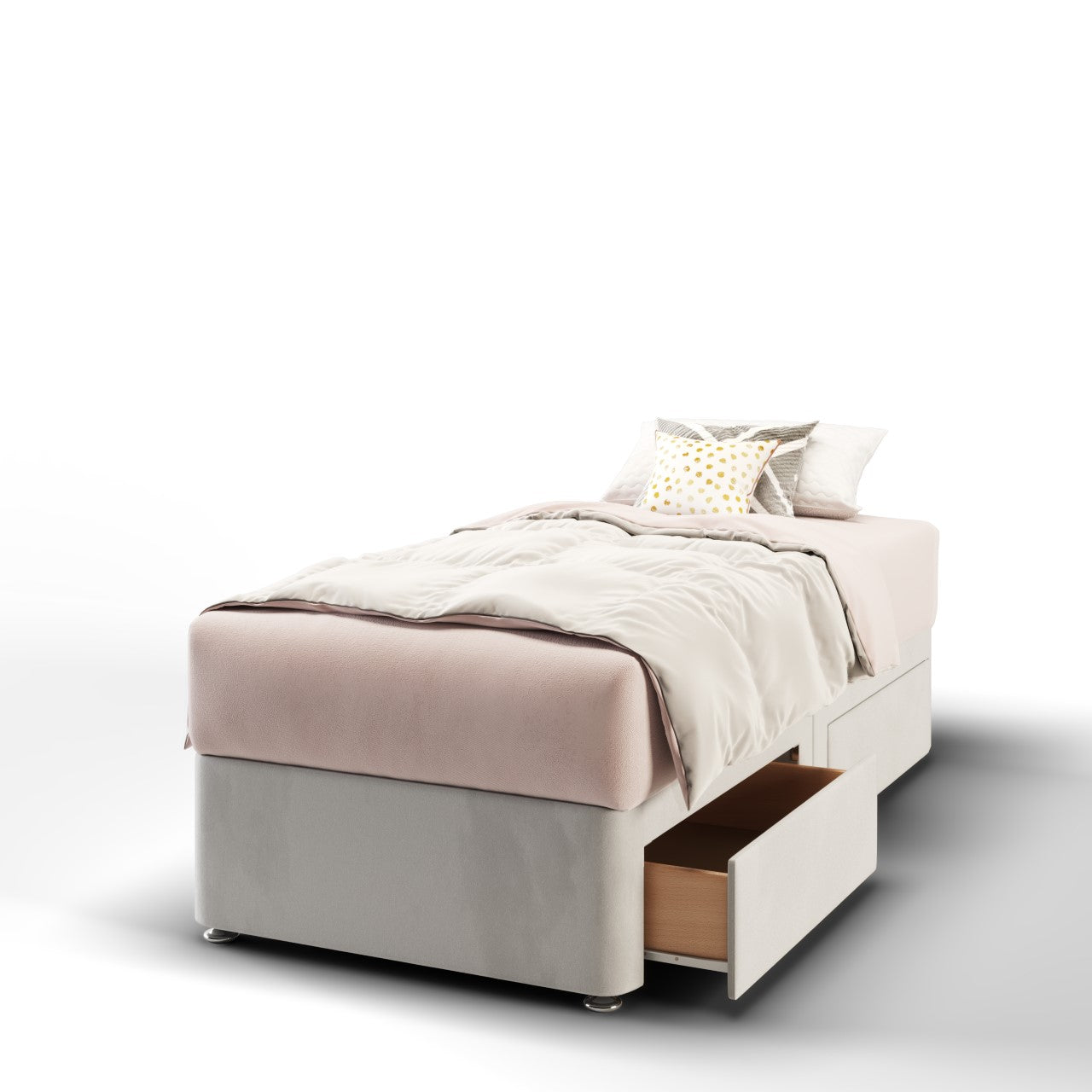 Cubed Design Fabric Wall Mounted Headboard & Build your Bed Base