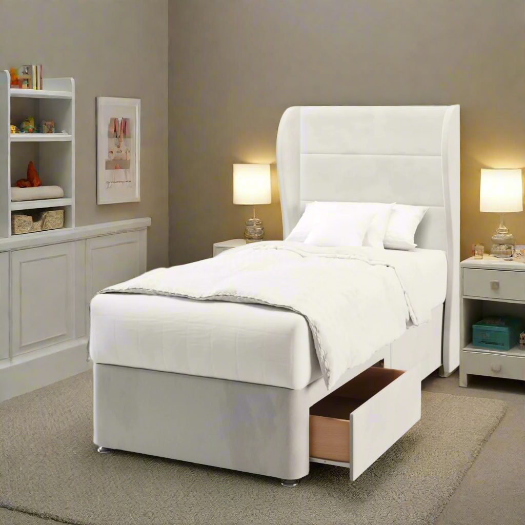 Horizontal Panels Headboard Divan Bed