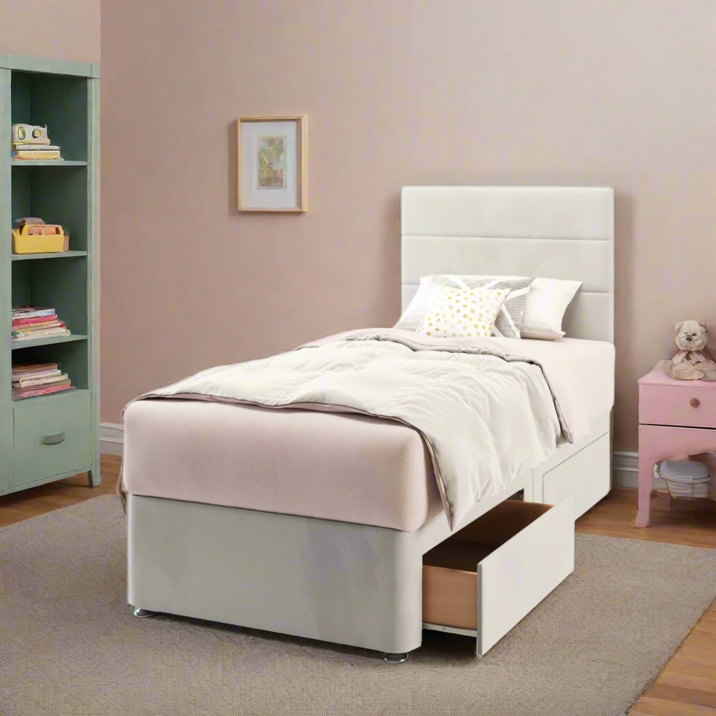 Horizontal Panels Headboard Divan Bed