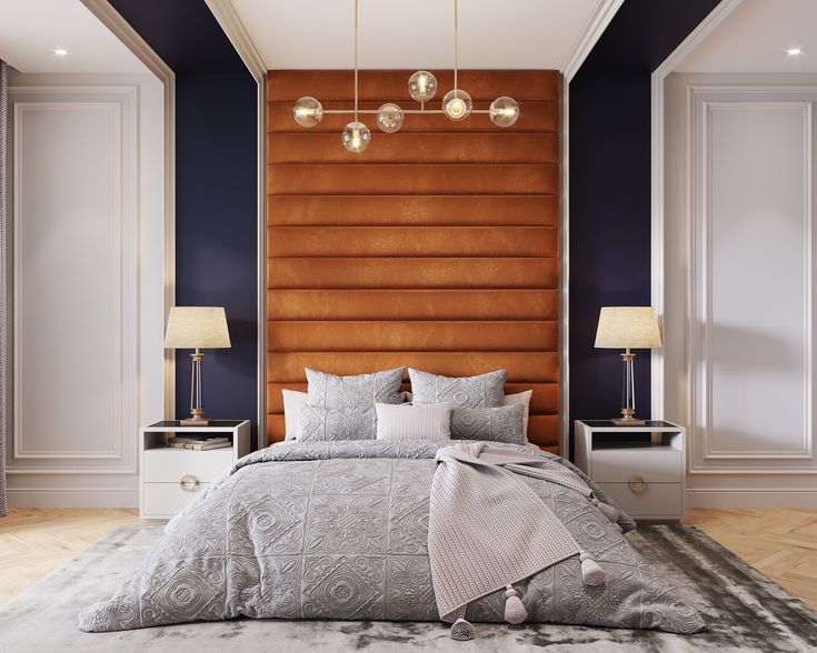 Horizontal Panel Design Fabric Wall Mounted Headboard & Build your Bed Base