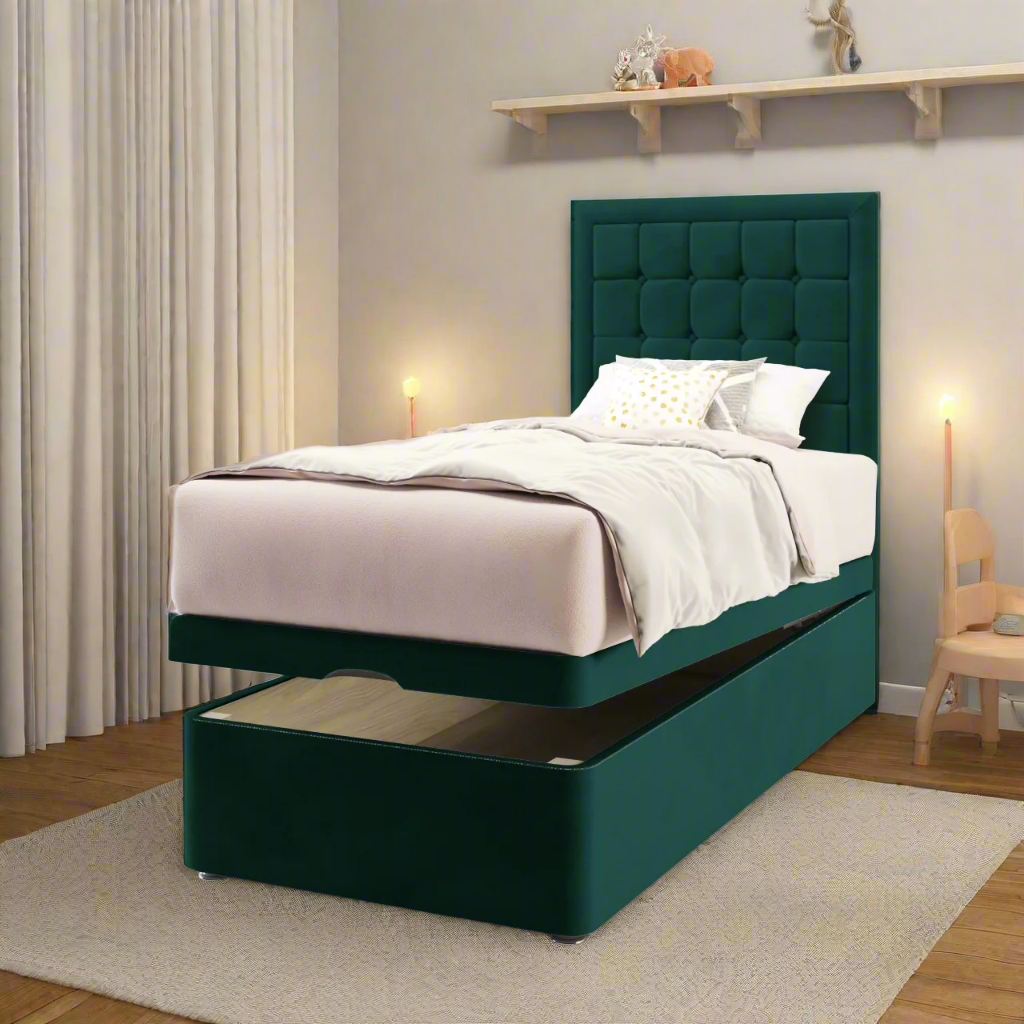 Large Cubic Border Ottoman Storage Bed