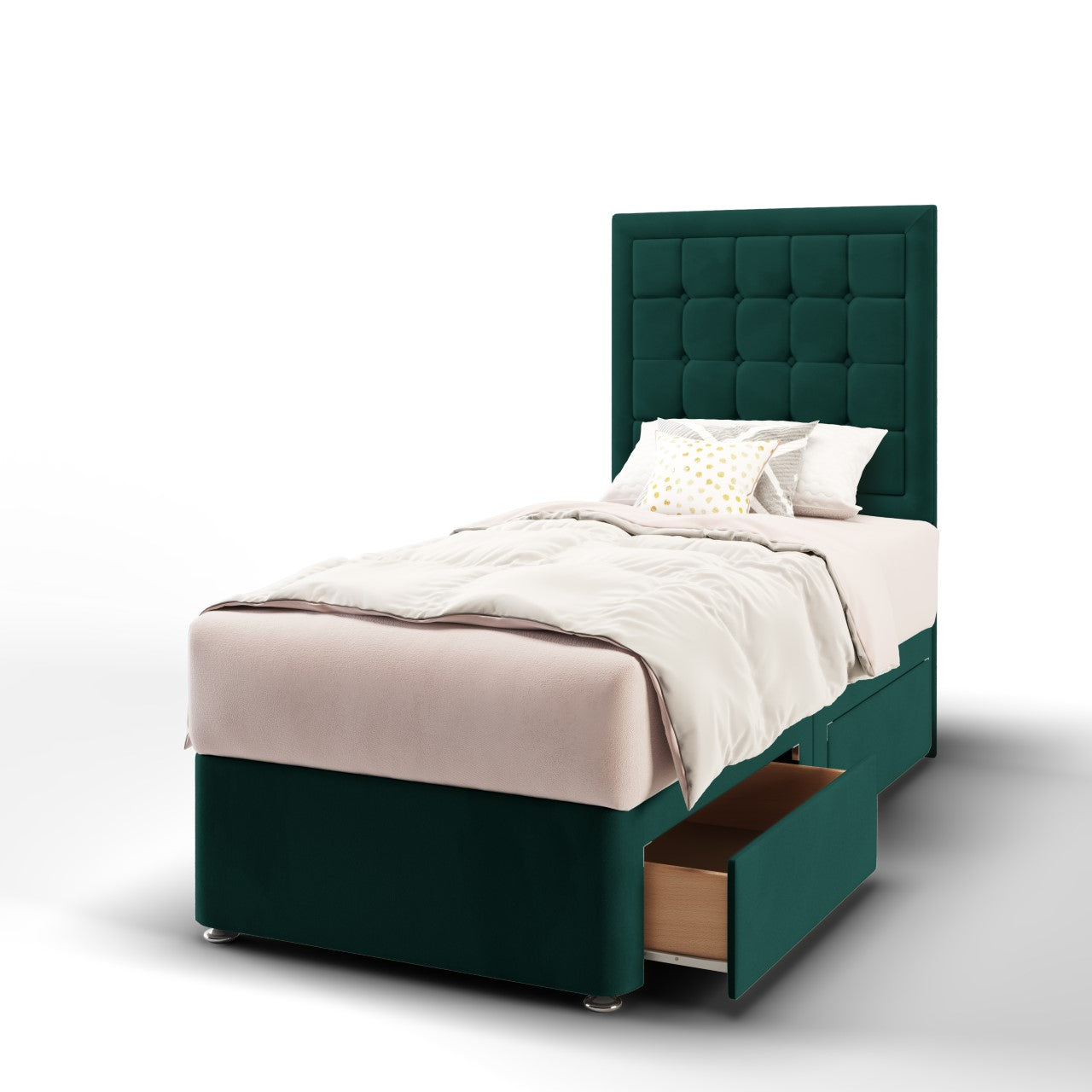 Large Cubic Border Headboard Divan Bed