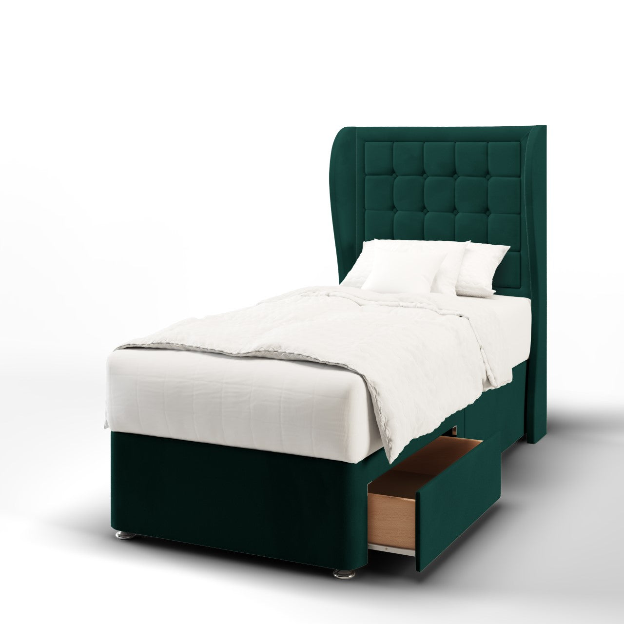 Large Cubic Border Headboard Divan Bed