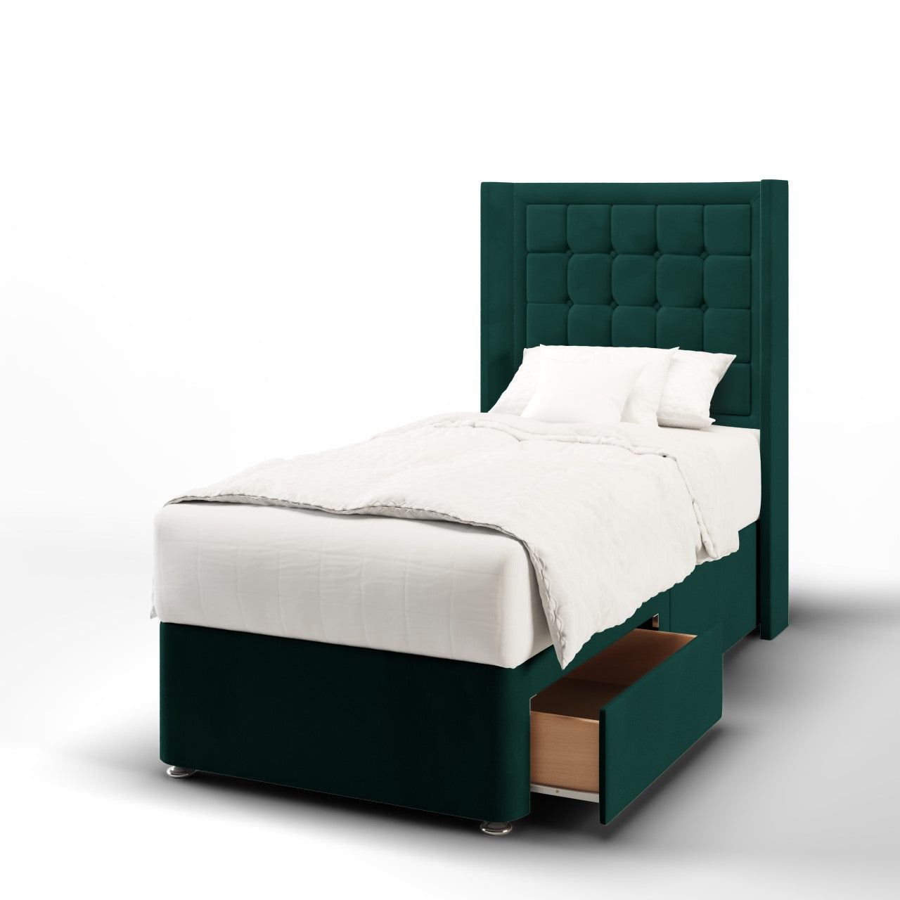 Large Cubic Border Headboard Divan Bed