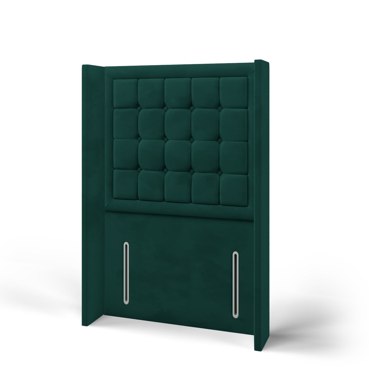 Large Cubic Border Fabric Straight Wing Headboard with Ottoman Storage Side Lift Bed & Footend