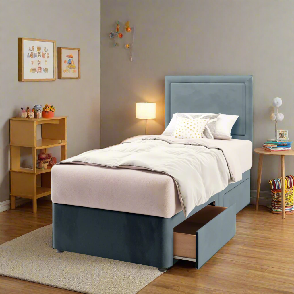 Plain Border Headboard Divan Bed