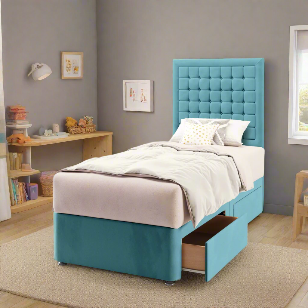 Small Cubic Border Headboard Divan Bed