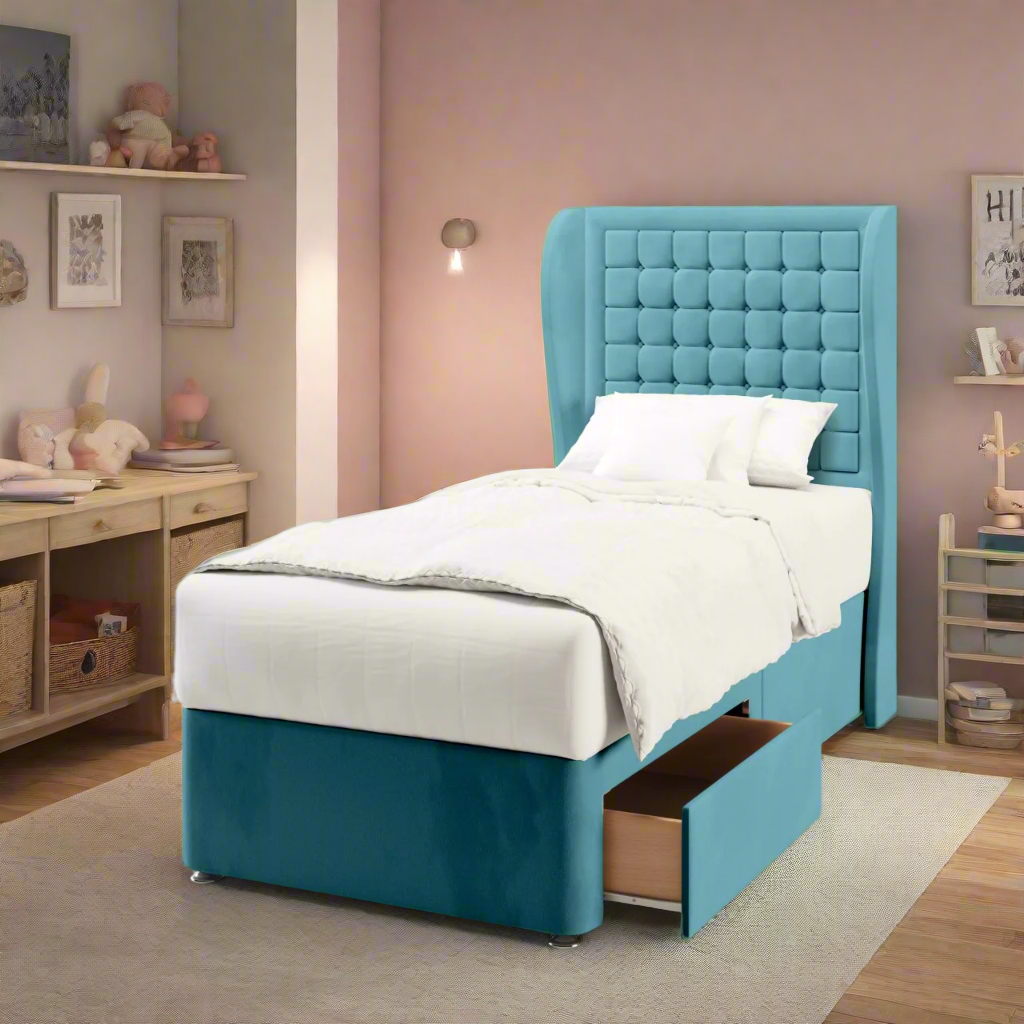 Small Cubic Border Headboard Divan Bed