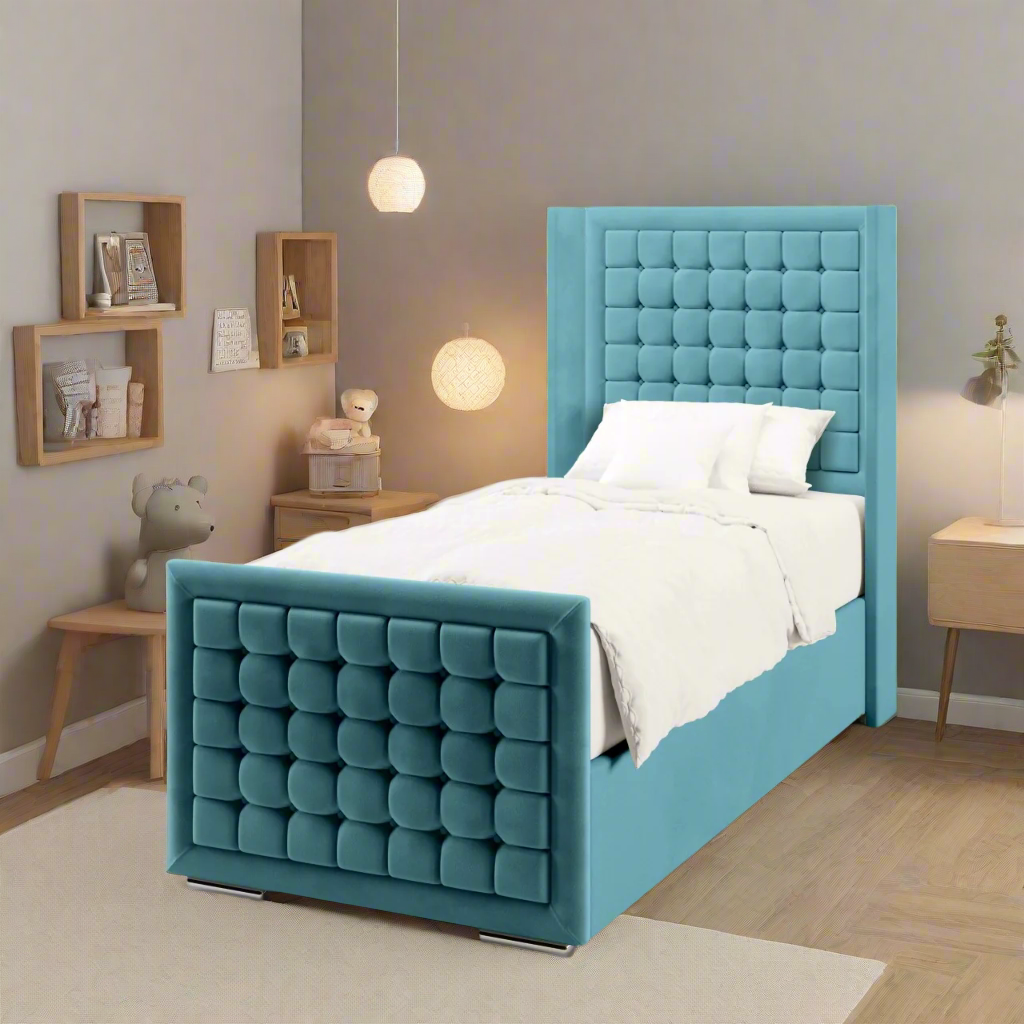 Small Cubic Border Ottoman Storage Side Lift Bed & Footend