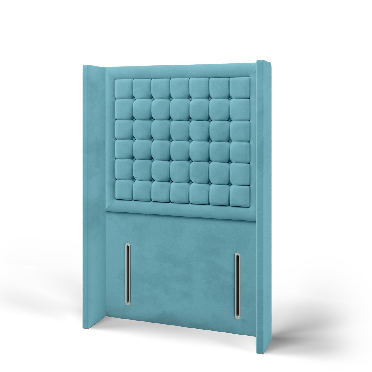 Small Cubic Border Fabric Straight Wing Headboard with Ottoman Storage Side Lift Bed & Footend