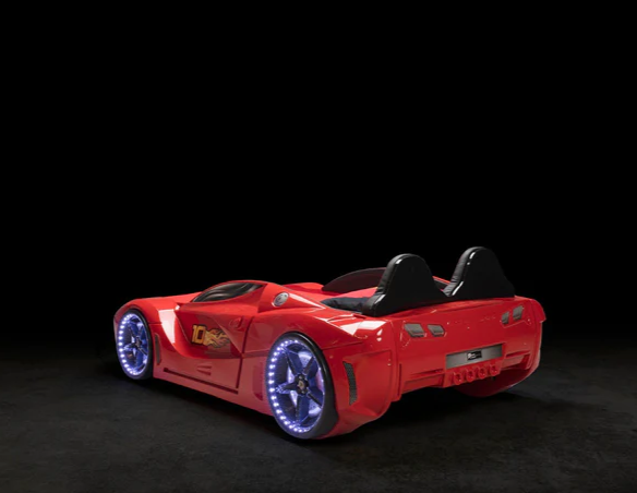 Alpha GT 3FT Single Red Racing Car Bed with LED Lights & Sounds