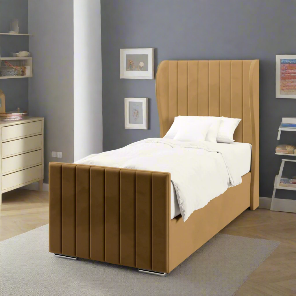 Vertical Panels Ottoman Storage Side Lift Bed & Footend