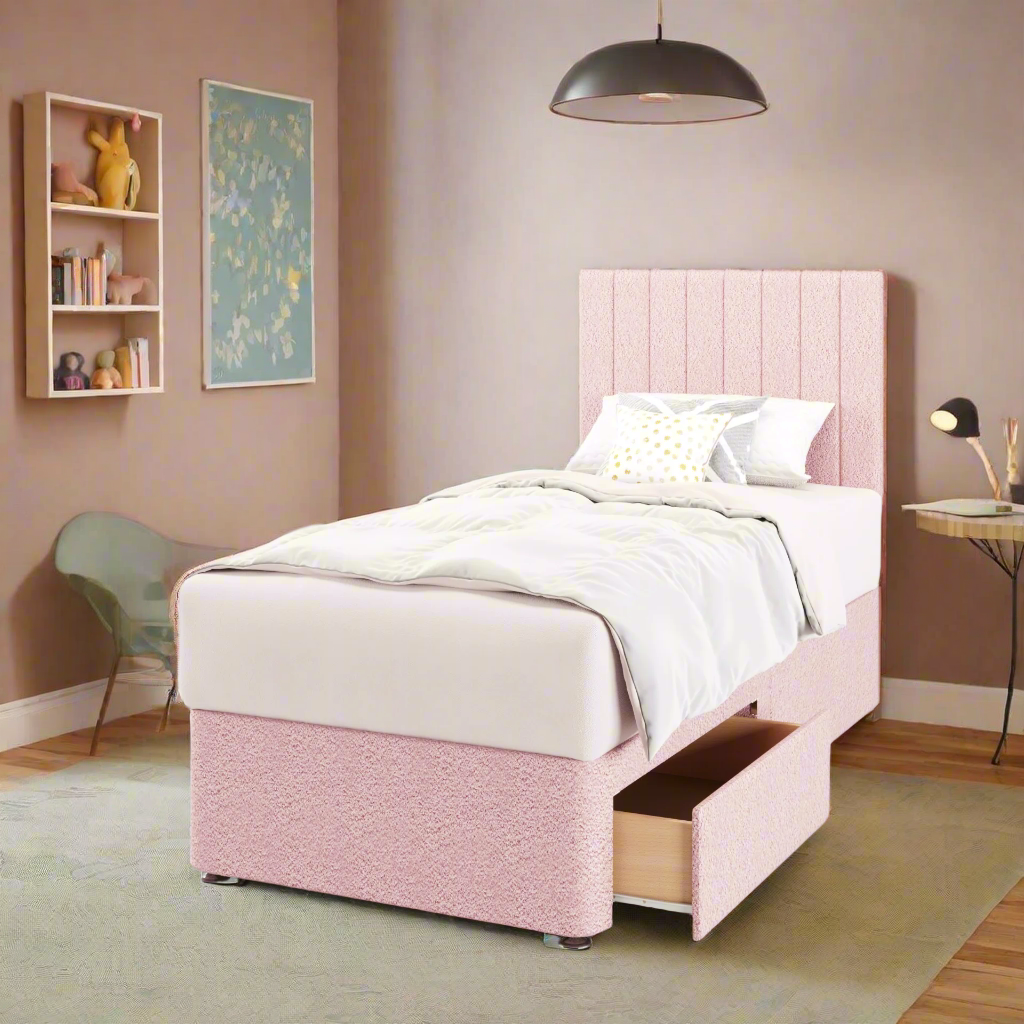 Vertical Panels Headboard Divan Bed