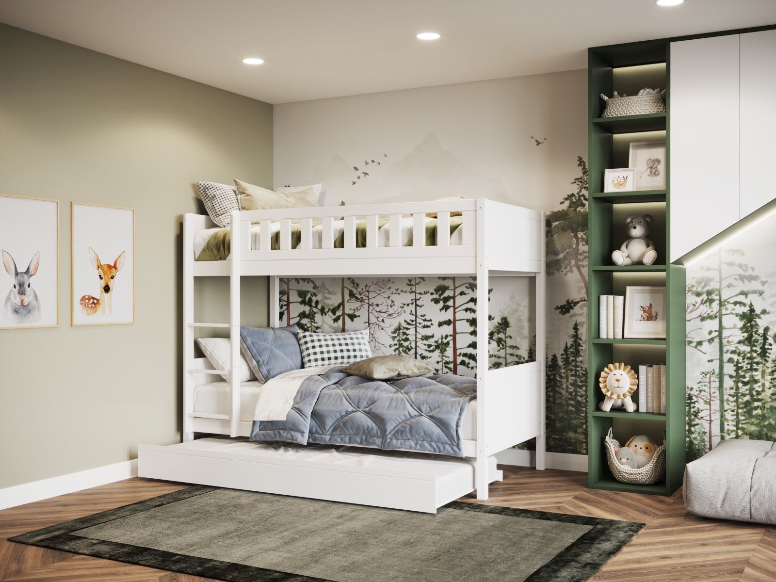 Bea Wooden White Bunk Bed