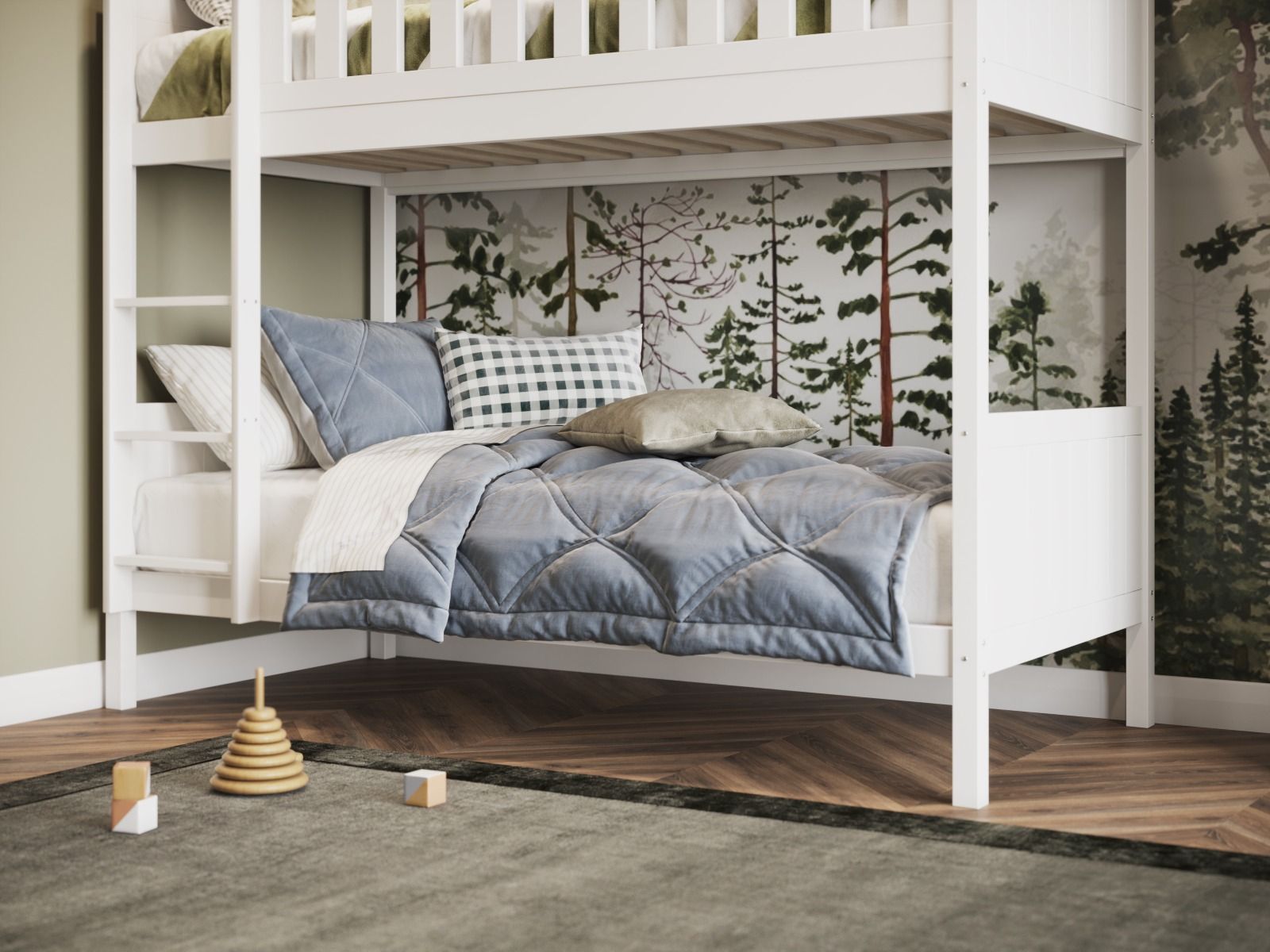 Bea Wooden White Bunk Bed