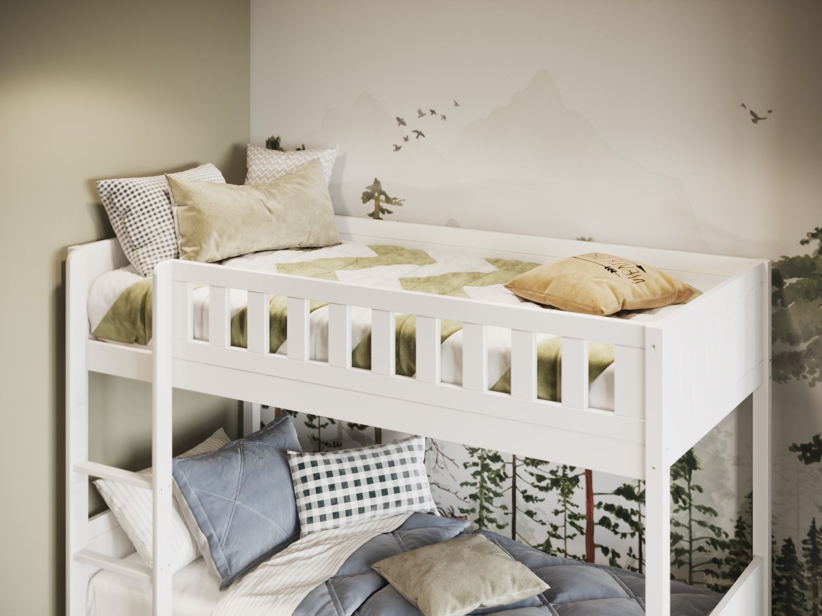 Bea Wooden White Bunk Bed