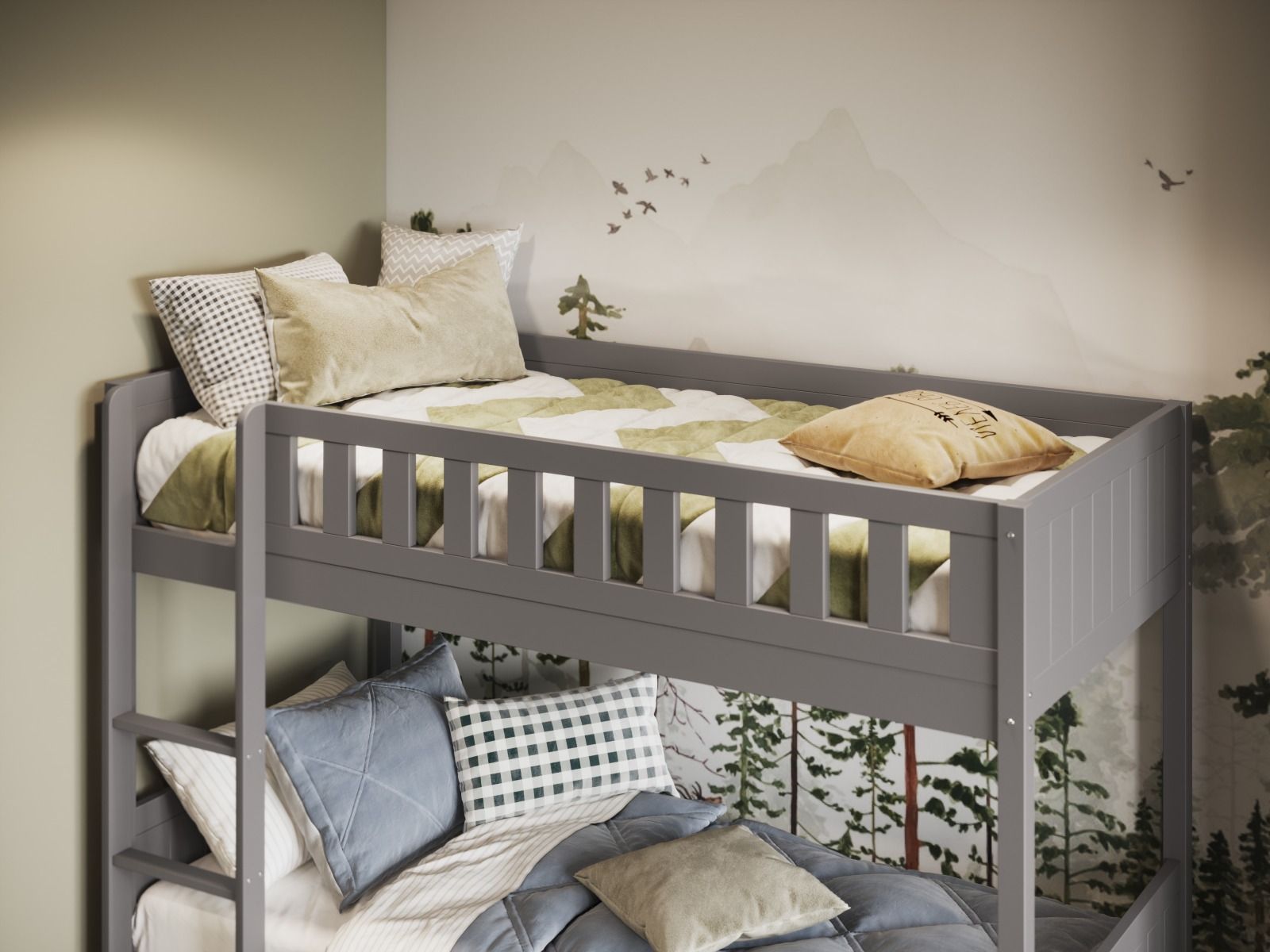 Bea Wooden Grey Bunk Bed