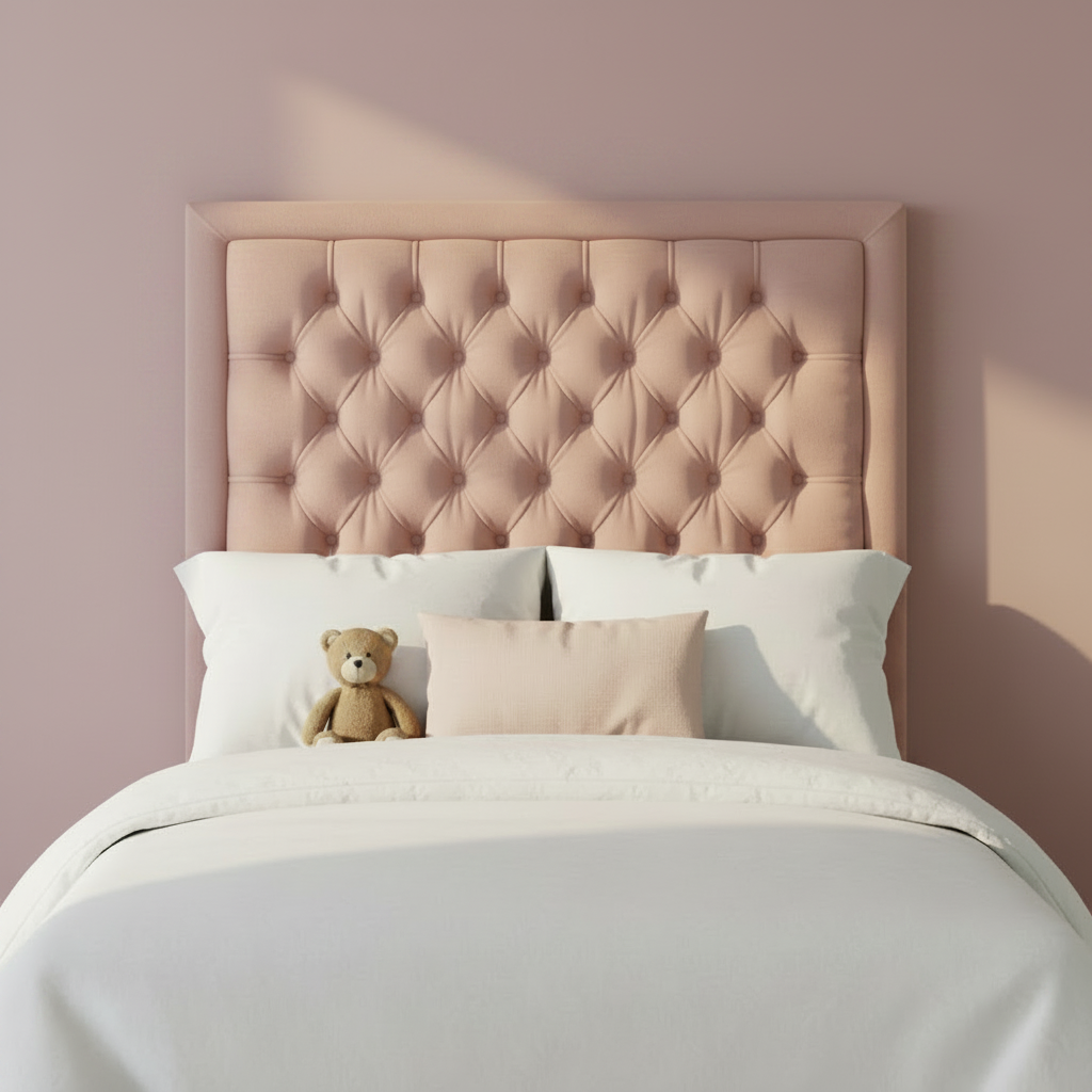 Chesterfield Border Tall Headboard - Blush Pink