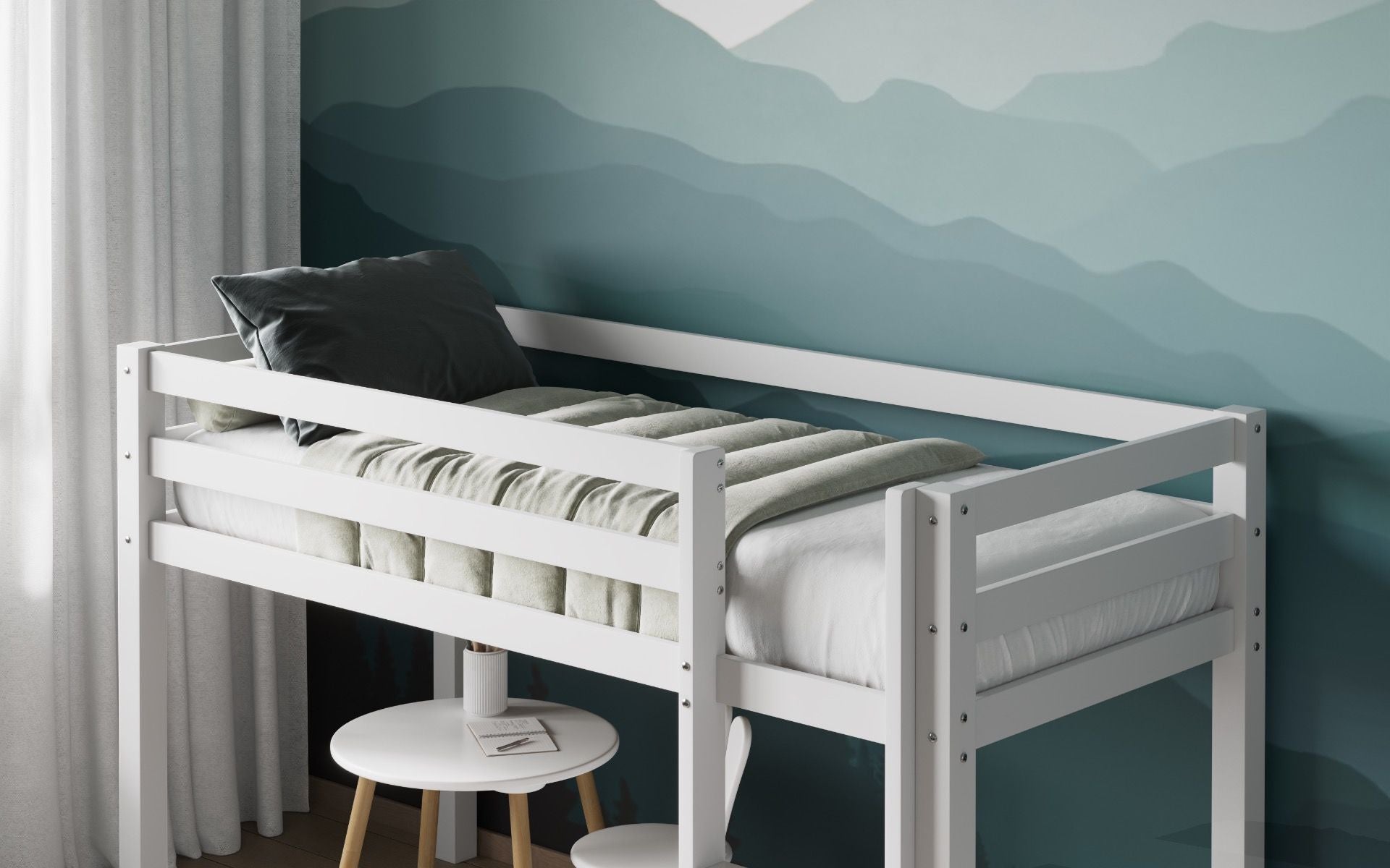 Elara Shorty White Midsleeper Bed