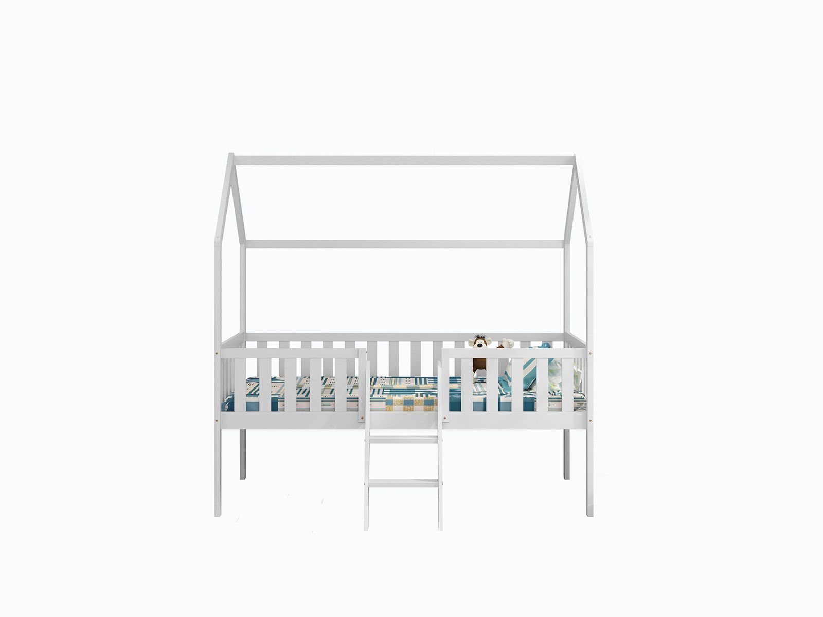 Explorer White Midsleeper Bed with Rails