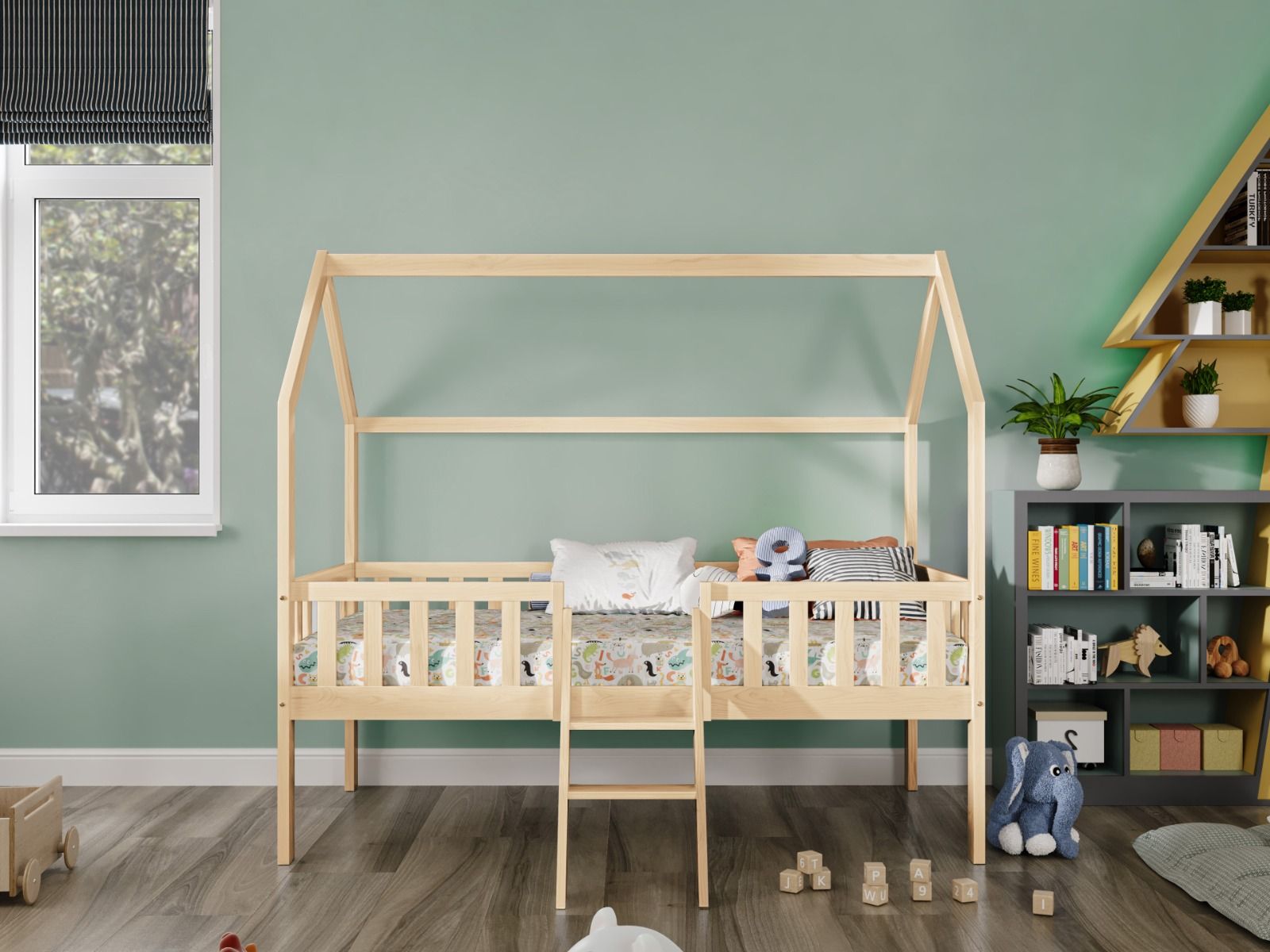 Explorer Pine Midsleeper Bed with Rails