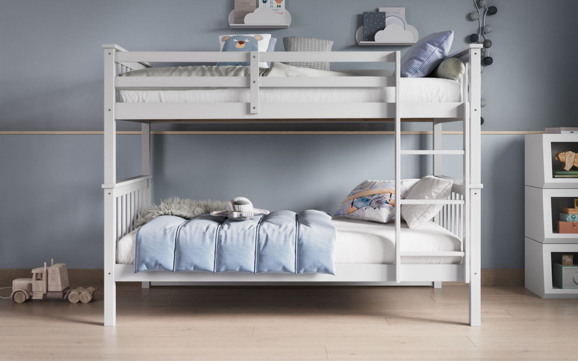 Zoom Wooden White Bunk Bed