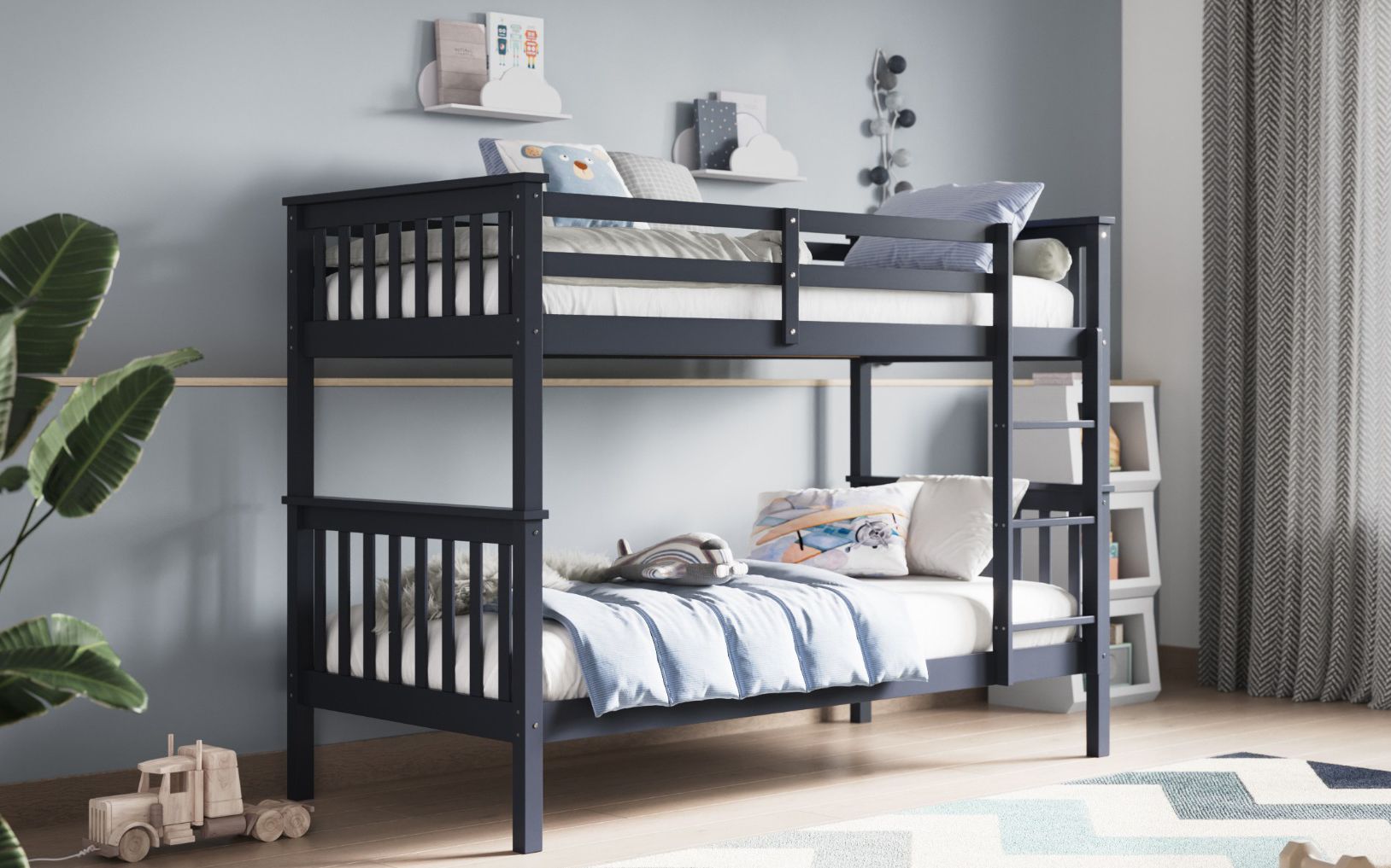 Zoom Wooden Grey Bunk Bed