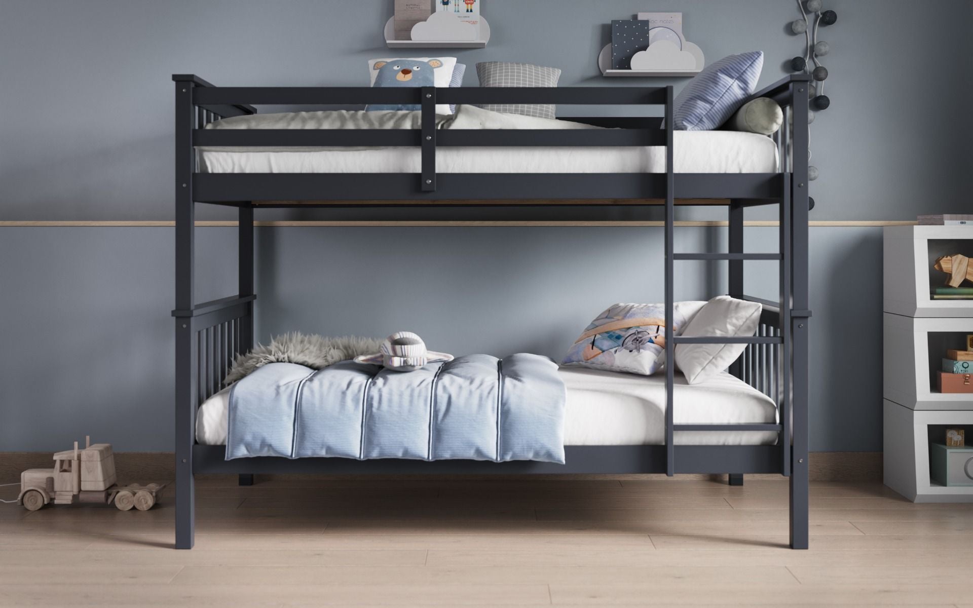 Zoom Wooden Grey Bunk Bed