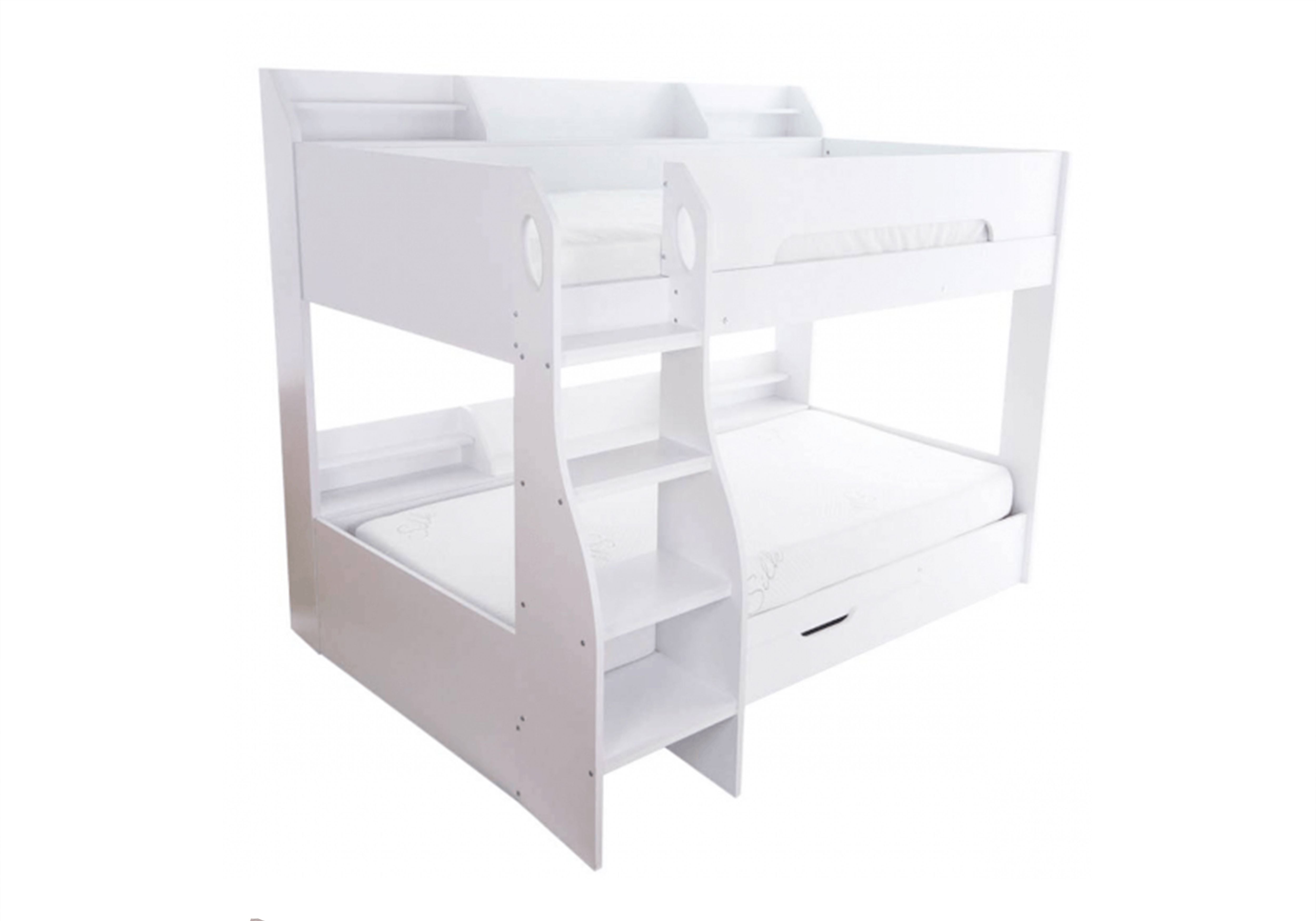 Flick White Bunk Bed with Storage