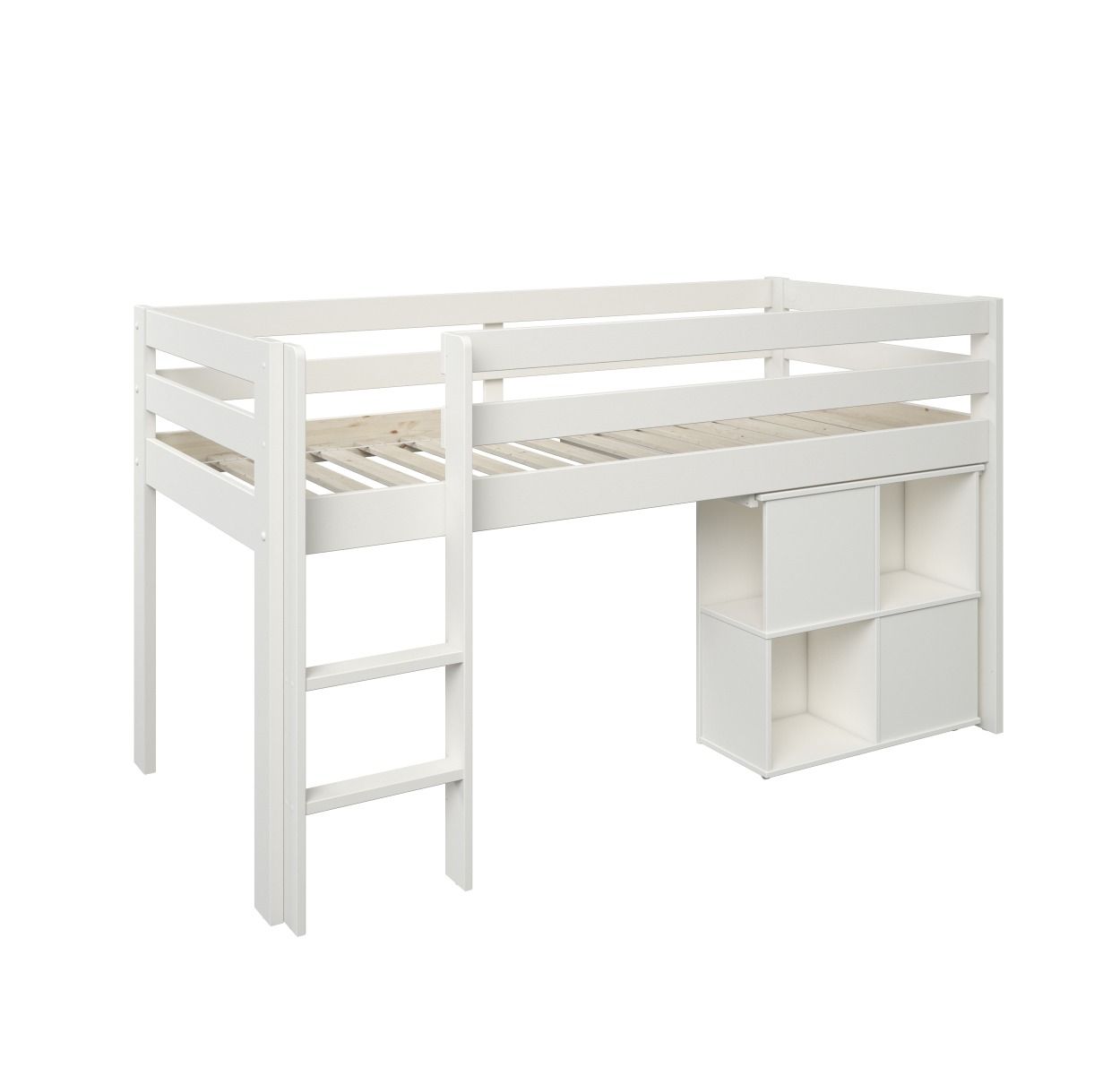 Noomi Nora Solid Wood White Midsleeper Bed Frame