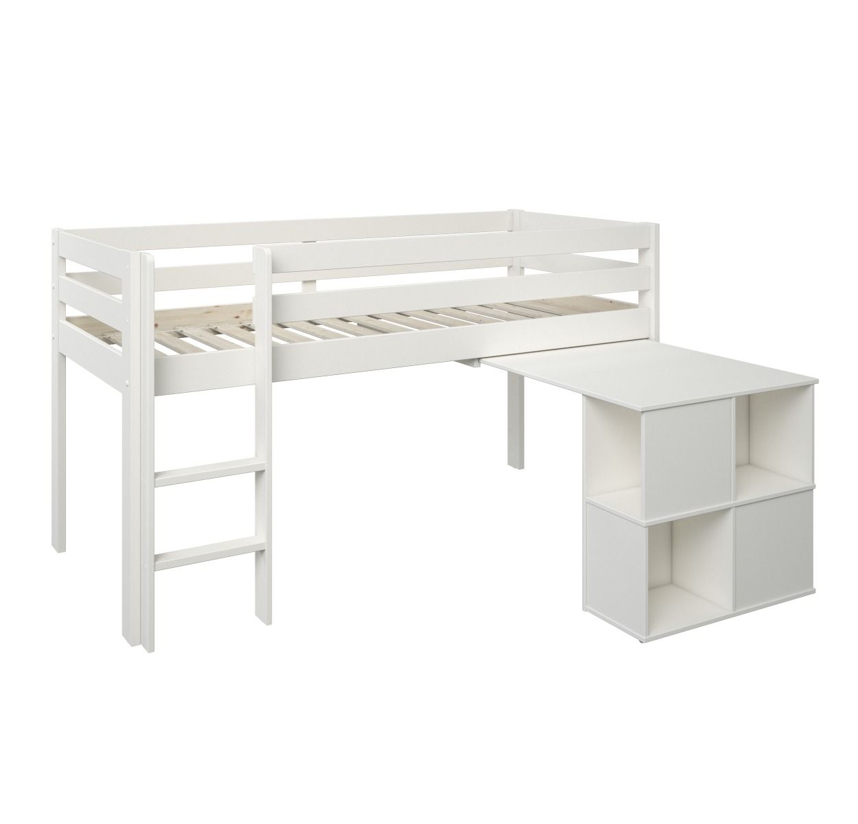 Noomi Nora Solid Wood White Midsleeper Bed Frame