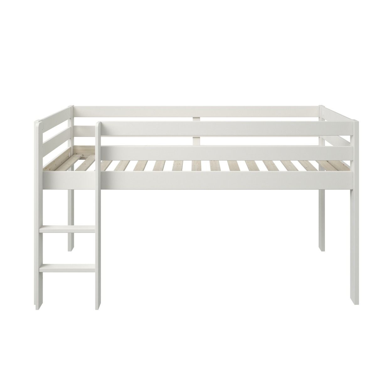 Noomi Nora Solid Wood White Midsleeper Bed Frame