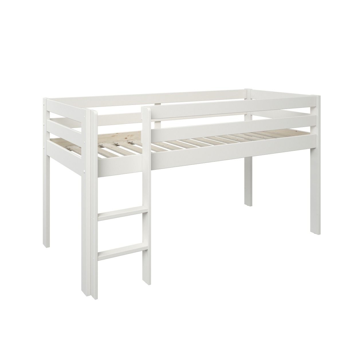 Noomi Nora Solid Wood White Midsleeper Bed Frame