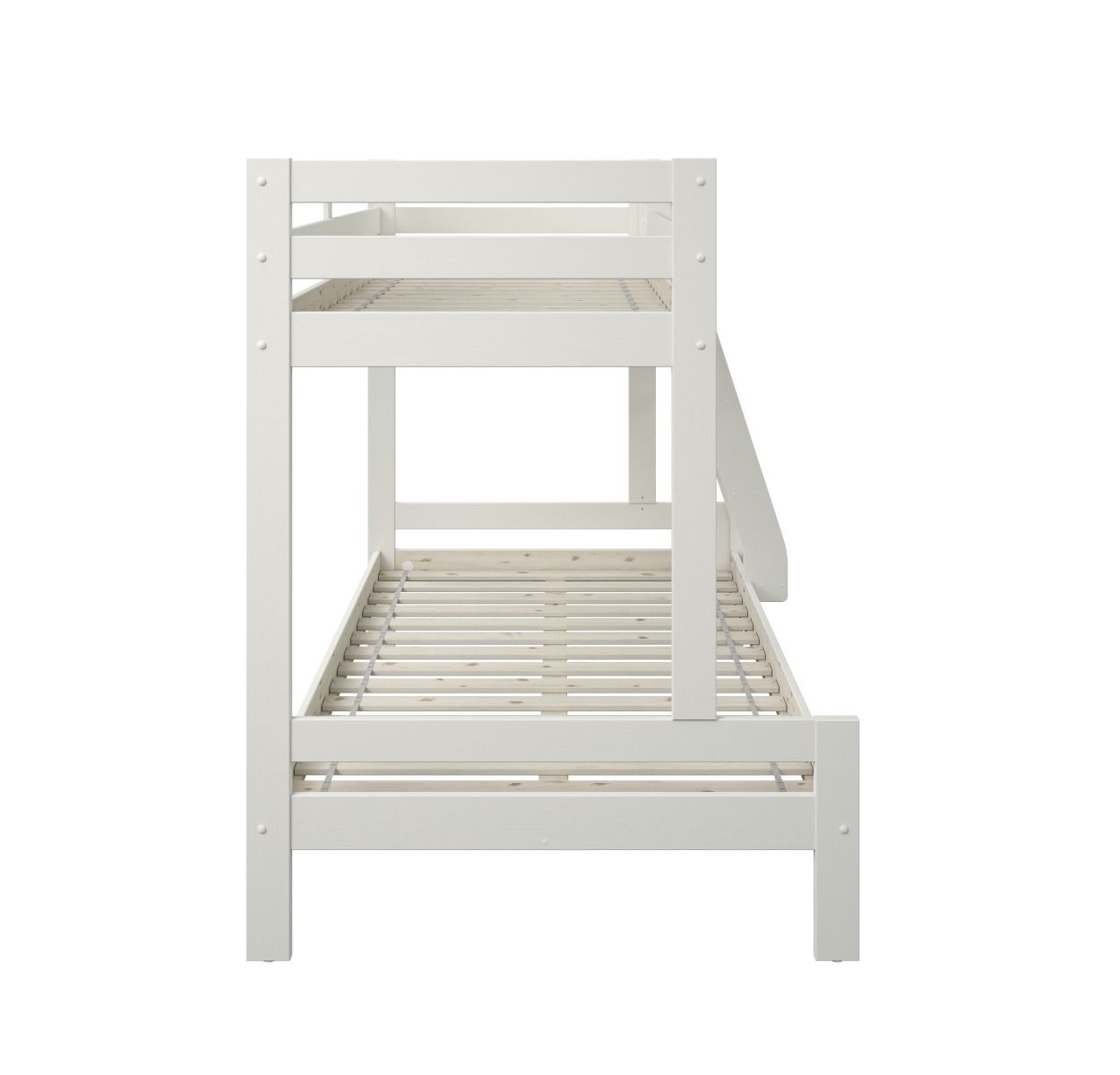 Noomi Nora Solid Wood White Triple Bunk Bed with Storage