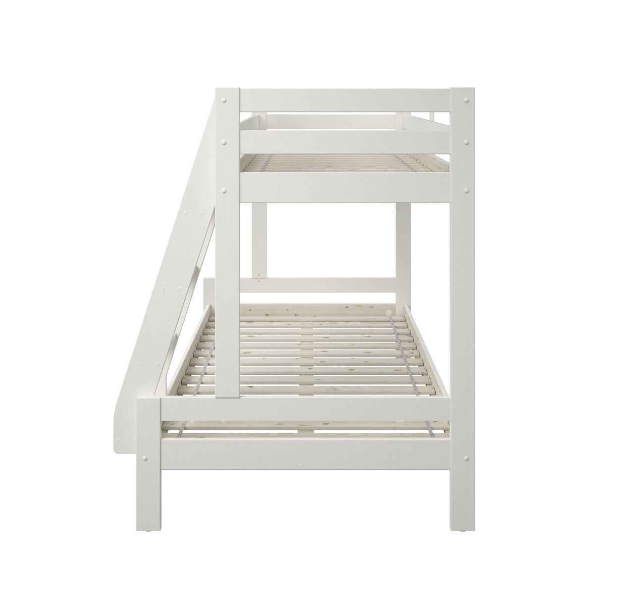 Noomi Nora Solid Wood White Triple Bunk Bed with Storage