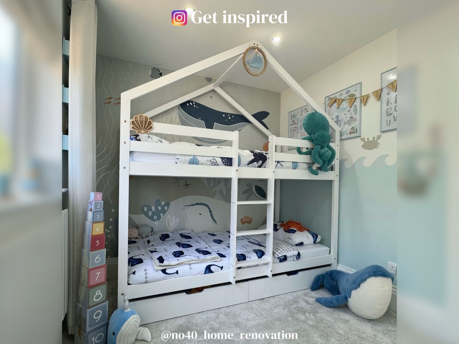 Nest House White Bunk Bed with Optional Storage