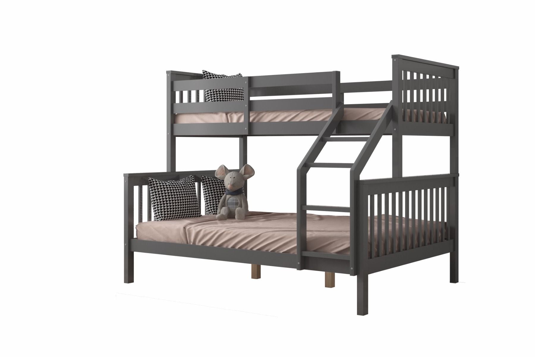 Zoom Wooden Grey Triple Bunk Bed